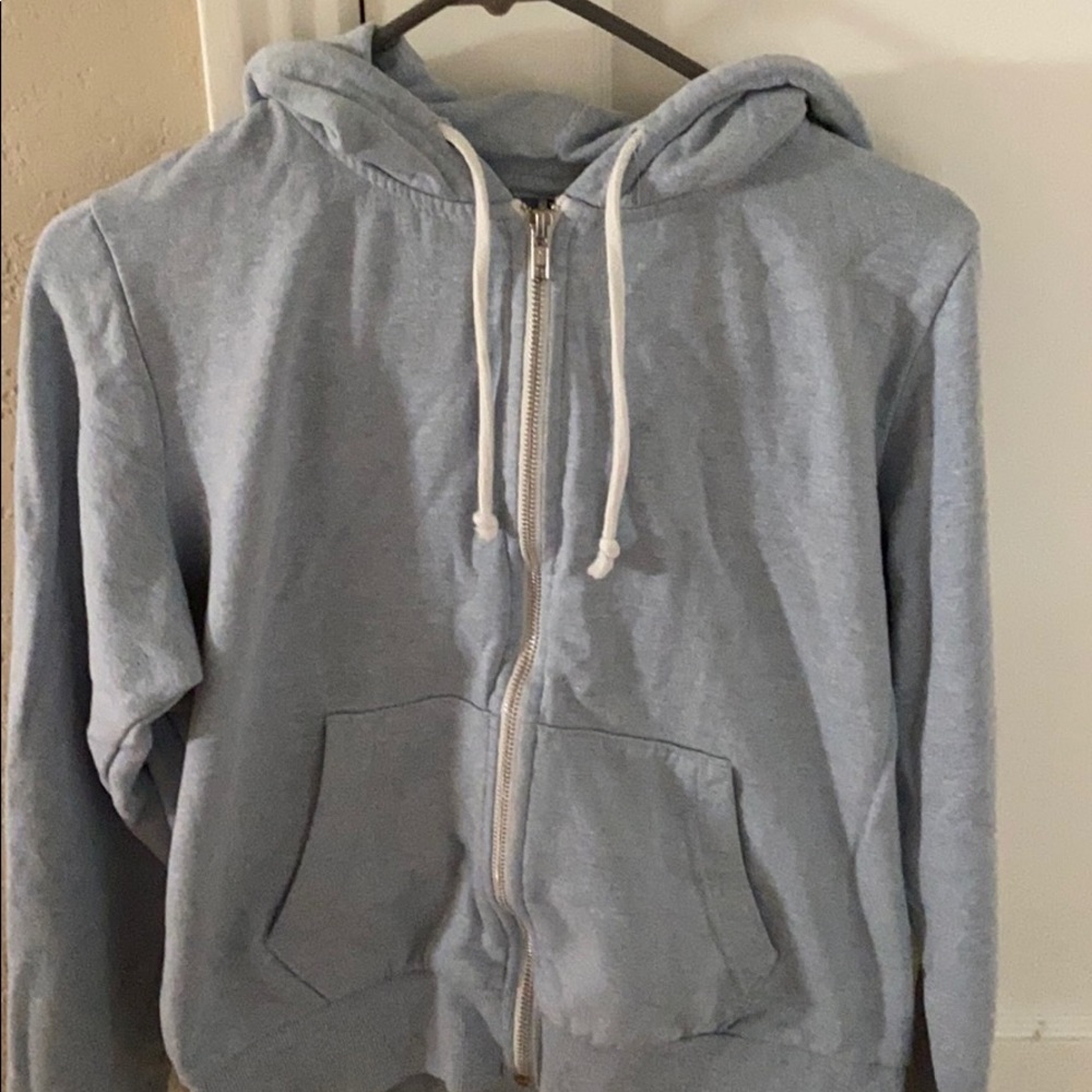 Blue zip up jacket